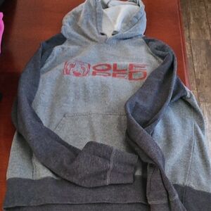 Gray and Red Women's Hoodie